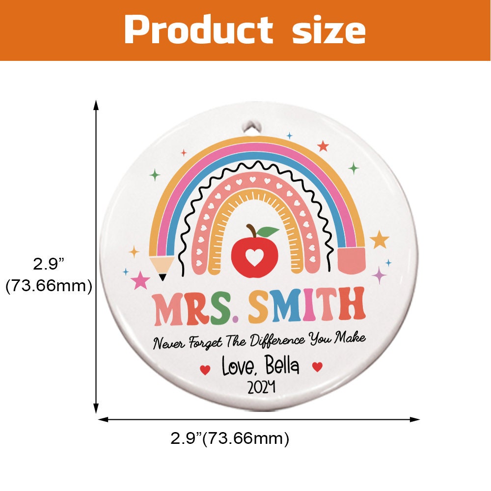 Personalized Christmas Teacher Ornament, Teacher Appreciation Gift, Thank You Gift, Teacher Keepsake, Teacher Gifts, Teacher Christmas Gift