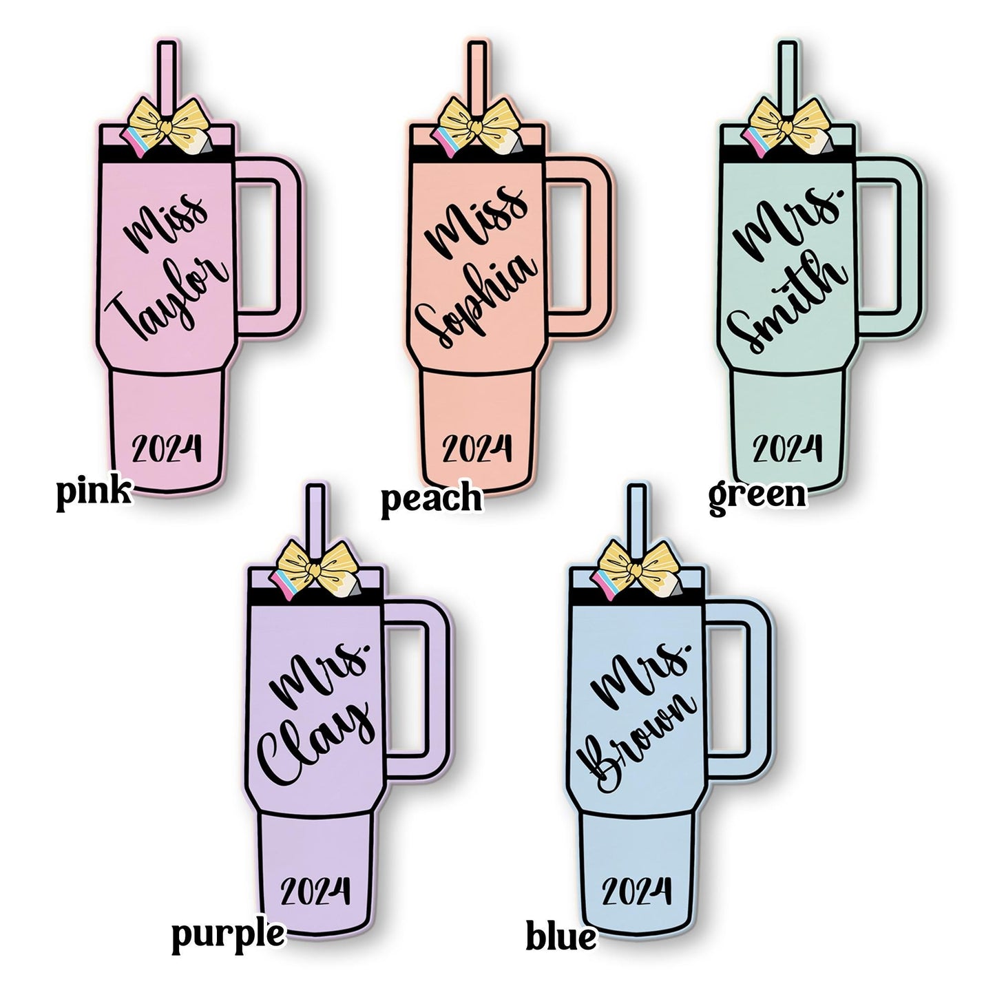 Personalized Teacher Christmas Ornament Tumbler Cup Name Ornament, Teacher Ornament Gift, Teacher Christmas Gift, Teacher Appreciation Gift