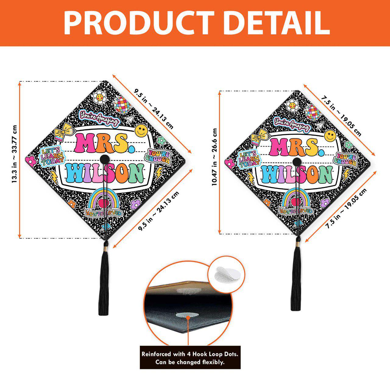 Personalized Teacher Graduation Cap Topper, Class Of 2025, Teacher Gift, Composition Book Graduation Cap Decoration Topper, Graduation Gift