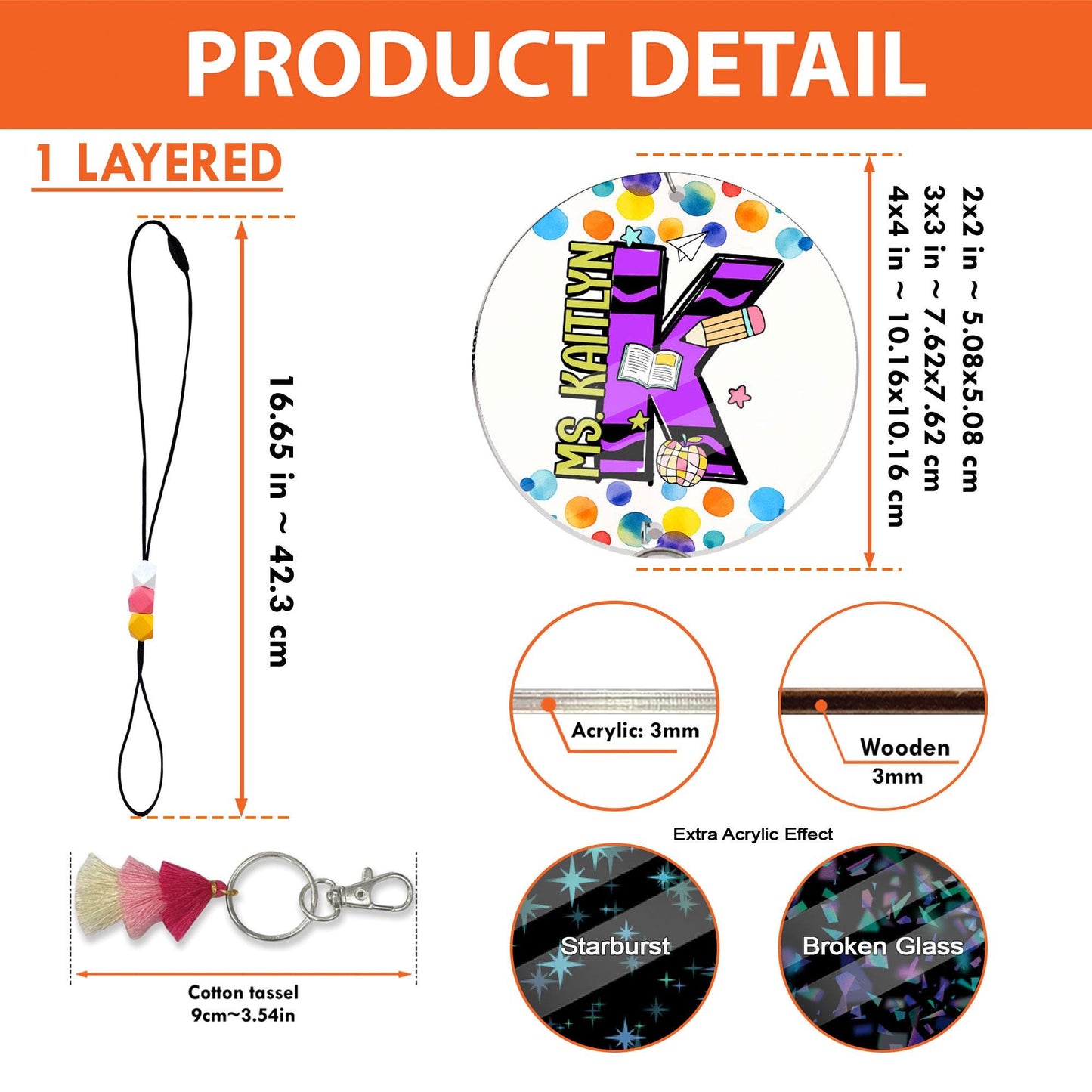 Personalized Lanyard for Keys or ID Badge, Custom Teacher Lanyard with Name, Beaded Lanyard, Back To School Gift, Teacher Appreciation Gift