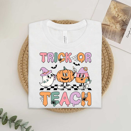 Teacher Halloween Shirt, Trick Or Teach Shirt, Spooky Teacher, Groovy Teacher Halloween Sweatshirt, Pumpkin Teacher, Teacher Halloween Gift