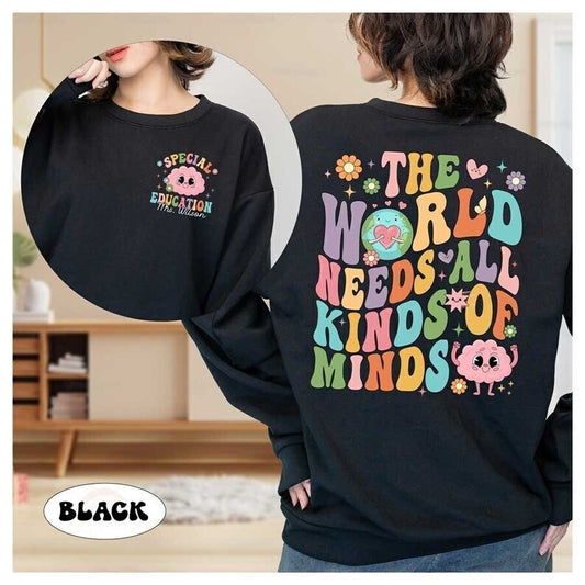 The World Needs All Kinds Of Minds Special Educations Shirt, Neurodiversity Shirt, SPED Teacher Shirt, Acceptance Shirt, SPED Teacher Gift