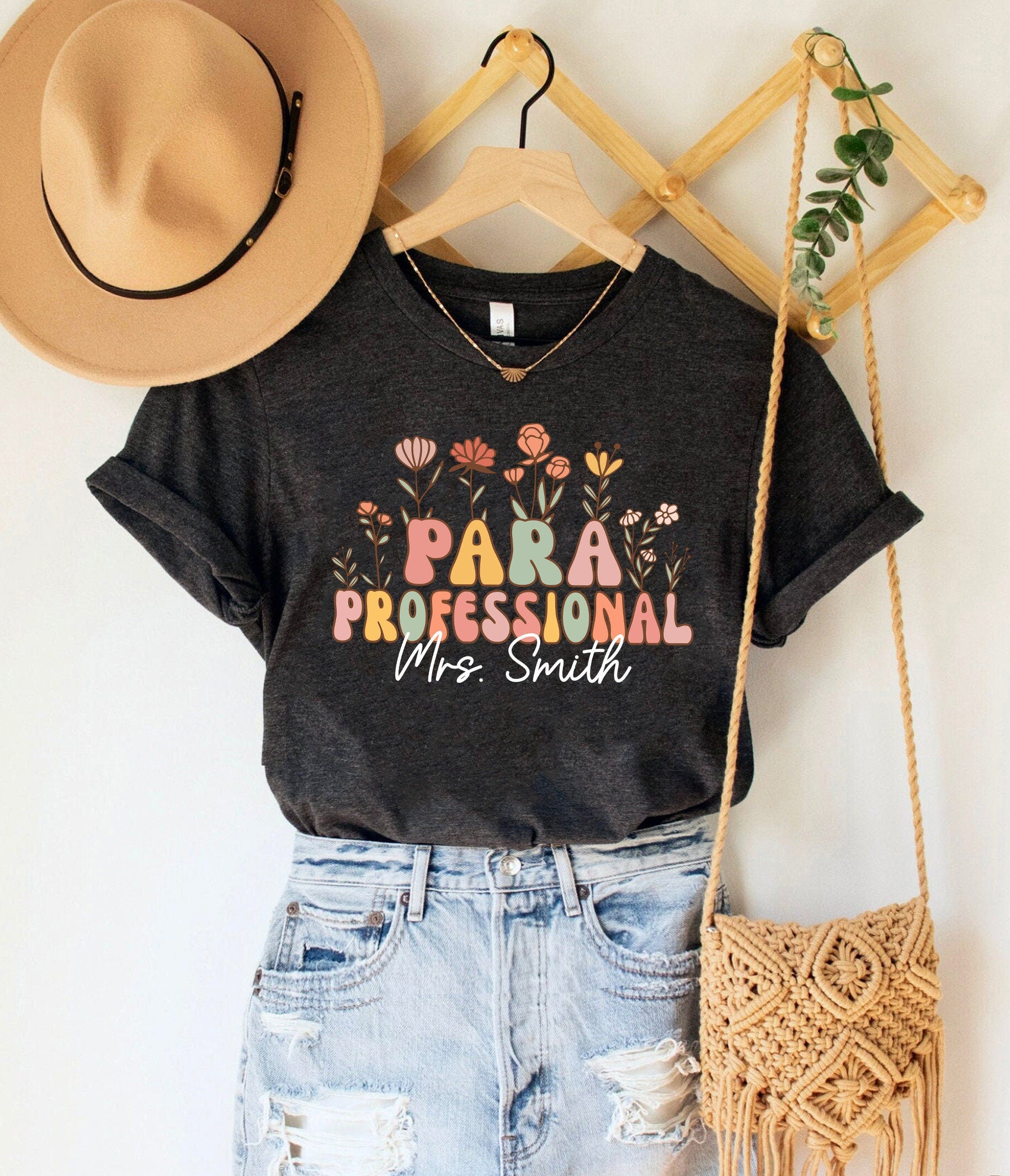 Personalized Paraprofessional Cotton Shirt, Teacher Aide Gift