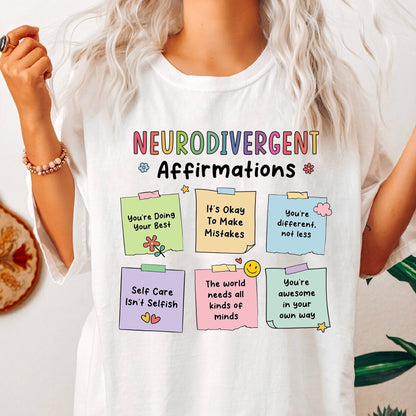 Neurodivergent Affirmations Shirt, Autism Acceptance, Special Education Teacher