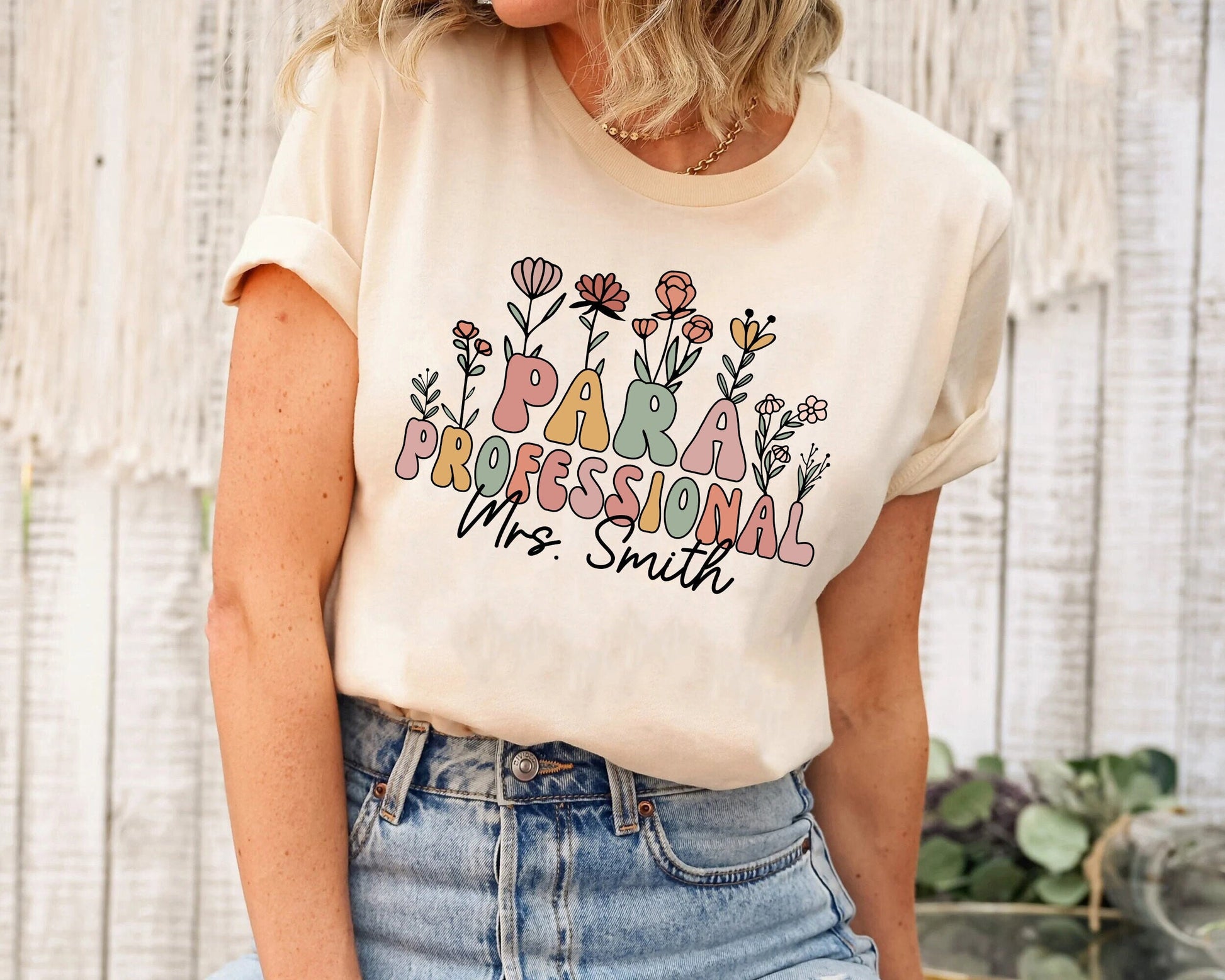 Personalized Paraprofessional Cotton Shirt, Teacher Aide Gift