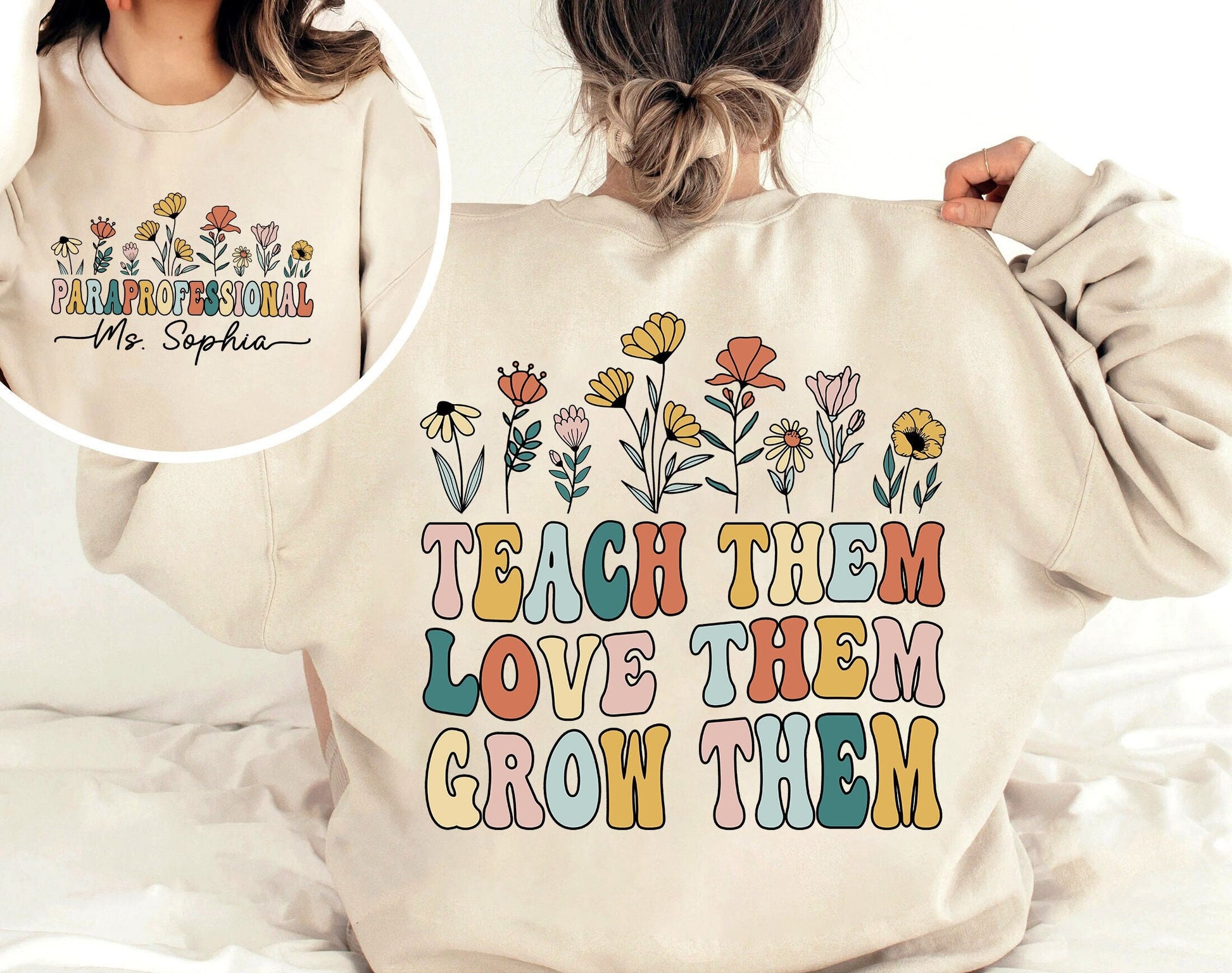 Personalized Paraprofessional Shirt, Custom Paraprofessional Shirt, Teach Them Love Them, Teacher Appreciation, Teacher Aide, Para Team