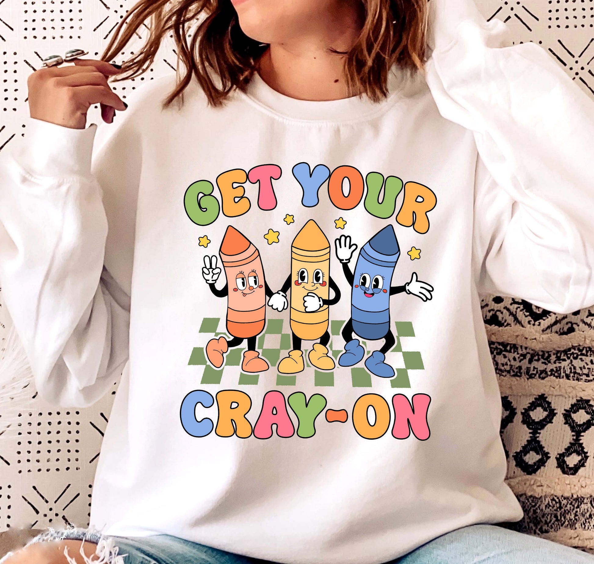 Teacher Shirt, Get Your Cray-on Shirt, Groovy Back To School Shirt, Kindergarten Teacher, Elementary Teacher, Teacher Appreciation Gift