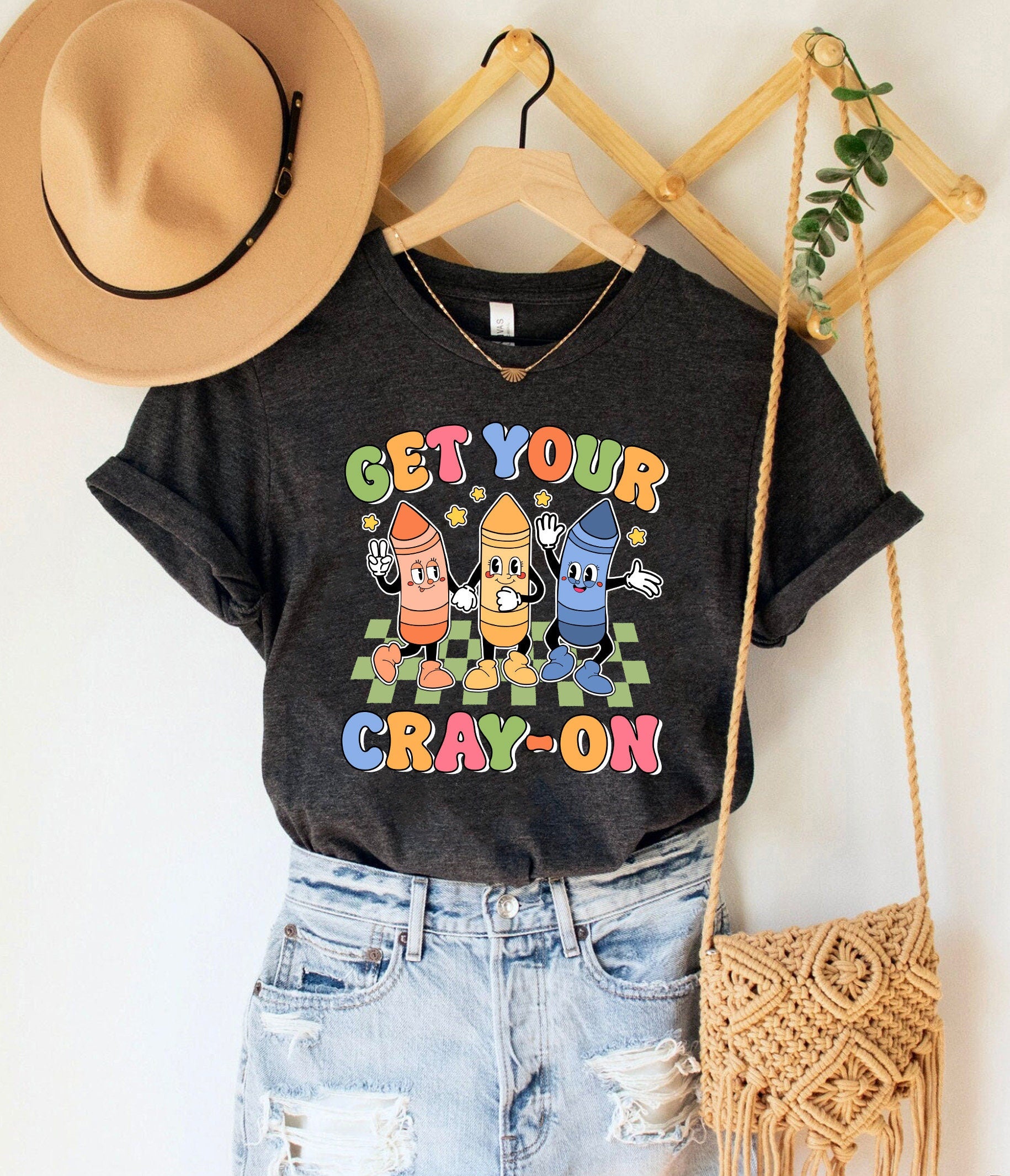 Teacher Shirt, Get Your Cray-on Shirt, Groovy Back To School Shirt, Kindergarten Teacher, Elementary Teacher, Teacher Appreciation Gift