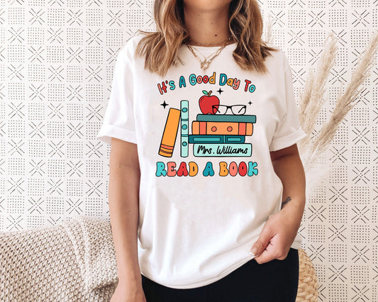 Personalized Teacher Shirt, Book Lover Gift, Reading Graphic Tee