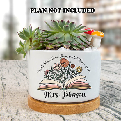Teacher Gift, Personalized Teacher Plant Pot, Teach Them Love Them Watch Them Grow, Teacher Gift, Teacher Book, Teacher Appreciation Gift