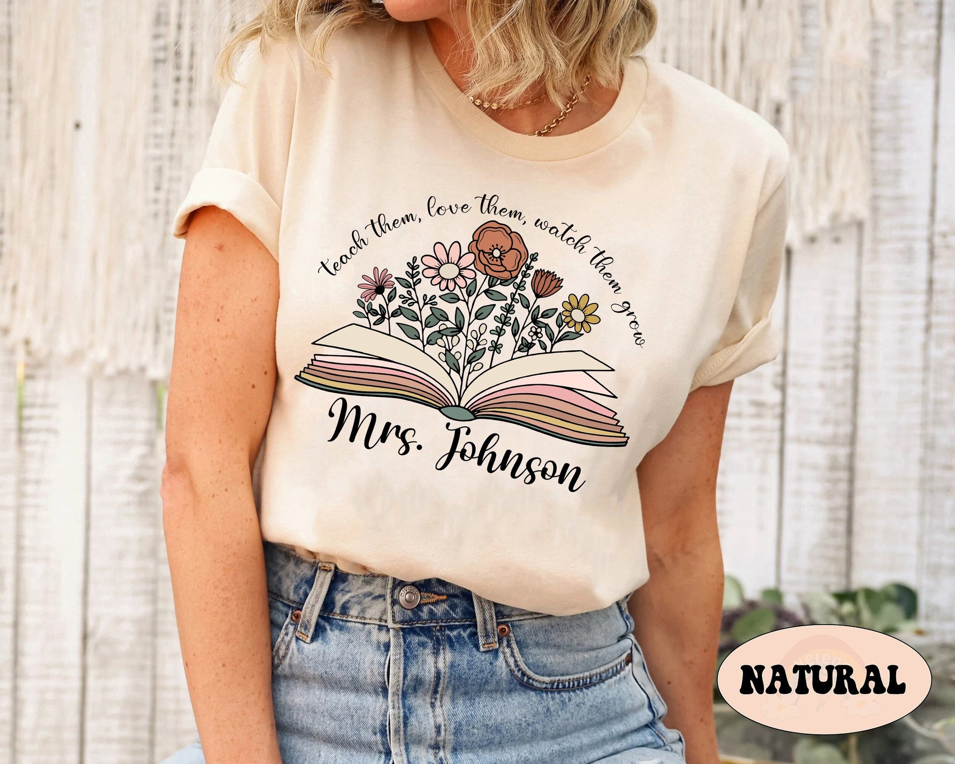Personalized Wildflower Teacher Shirt, Custom Graduation Gift