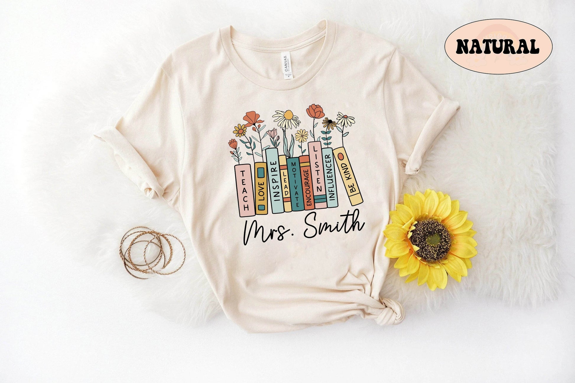 Teacher Shirt, Teacher Book Shirt, Custom Teacher Shirt, Flower Book Shirt, Teach Love Inspire, Back To School, Teacher Appreciation Gift