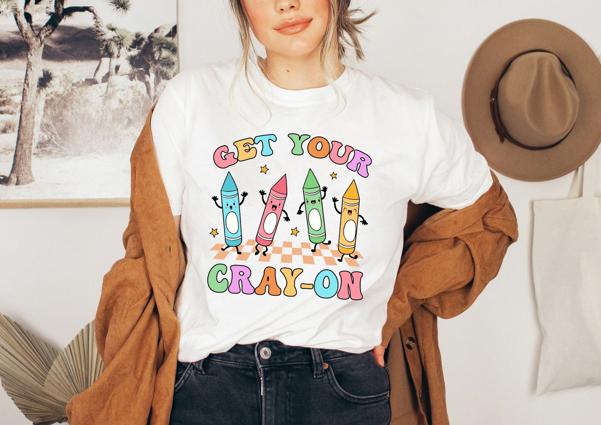 Teacher Shirt, Get Your Cray-on Shirt, Groovy Back To School Shirt, Kindergarten Teacher, Elementary Teacher, Teacher Appreciation Gift
