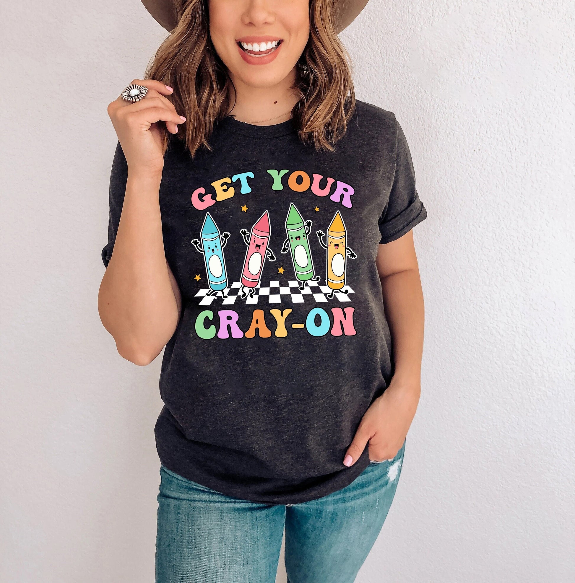 Teacher Shirt, Get Your Cray-on Shirt, Groovy Back To School Shirt, Kindergarten Teacher, Elementary Teacher, Teacher Appreciation Gift