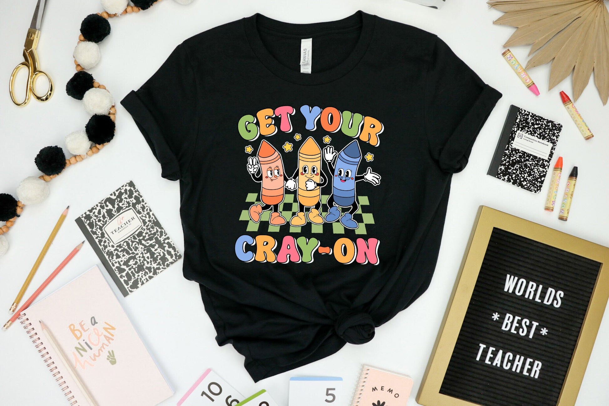 Teacher Shirt, Get Your Cray-on Shirt, Groovy Back To School Shirt, Kindergarten Teacher, Elementary Teacher, Teacher Appreciation Gift
