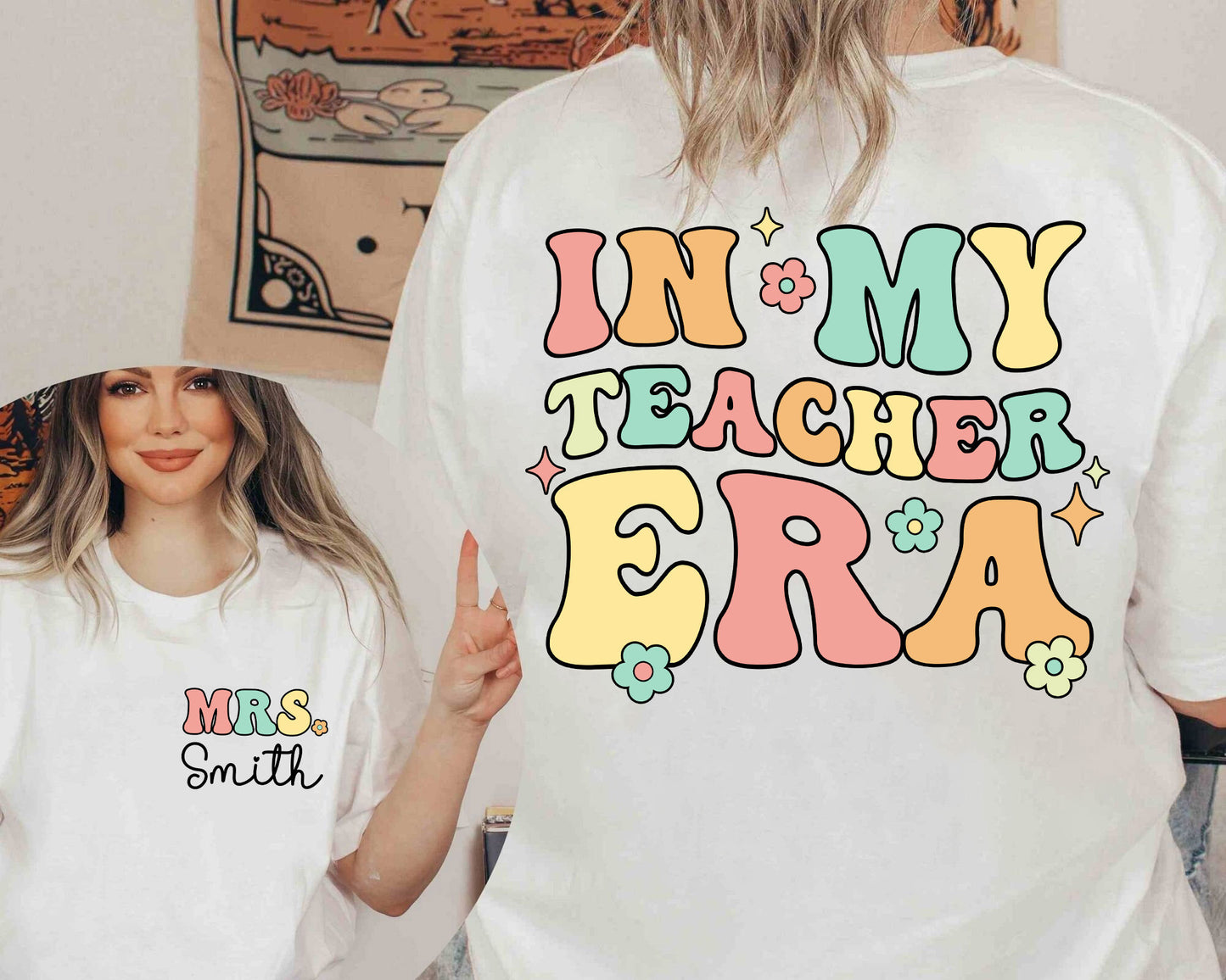 Personalized Teacher Shirt, In My Cool Teacher Era, Custom Teacher Name Shirt, Teacher Era Shirt, Back To School, Teacher Appreciation Gift