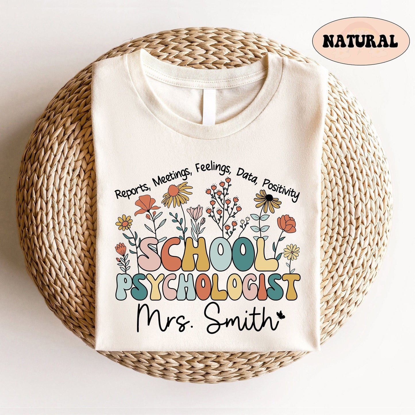 School Psychologist Shirt, Custom School Psychologist Shirt, Flower School Psychologist, School Psych Shirt, Teacher Graduation Gift