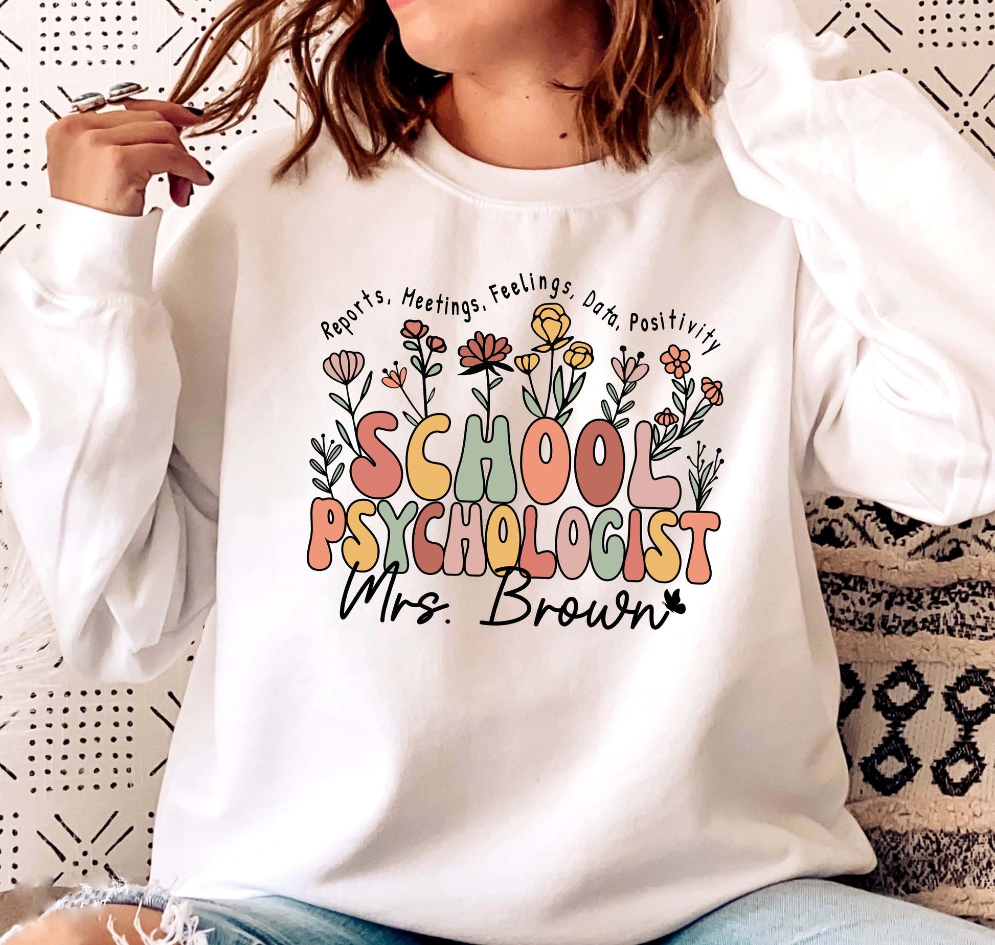 School Psychologist Shirt, Custom School Psychologist Shirt, Flower School Psychologist, School Psych Shirt, Teacher Graduation Gift