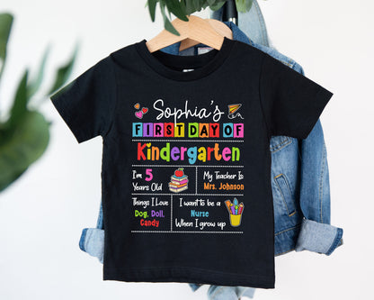 Kindergarten Shirt, First Day Of School Shirt, My First Day Of School, Back To School, Kindergarten Squad, Back To School, PreK Shirt