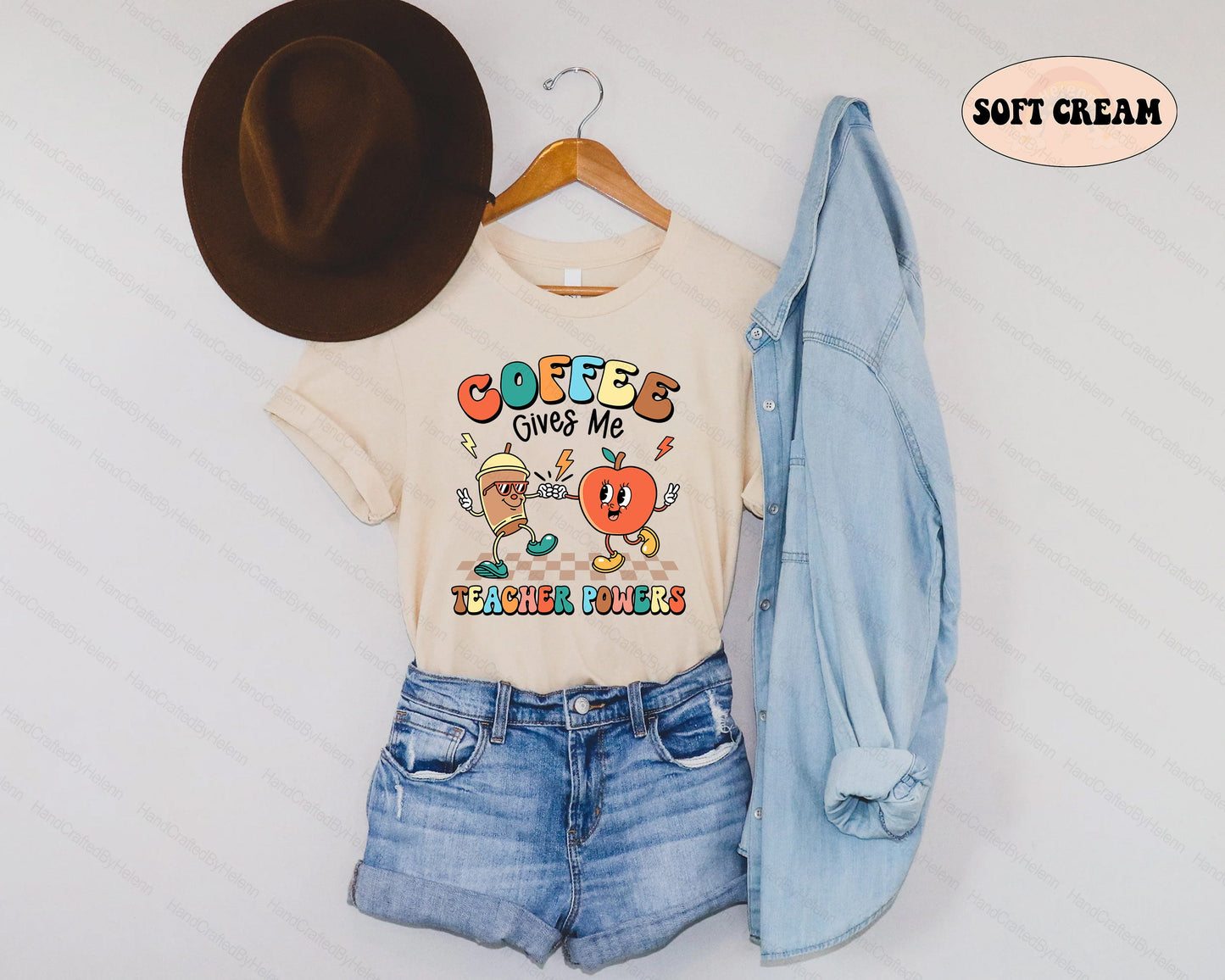 Teacher Shirt, Coffee Gives Me Teacher Powers, Half Teacher Half Coffee, Funny Teacher Shirt, Coffee Teacher, Teacher Appreciation Gift