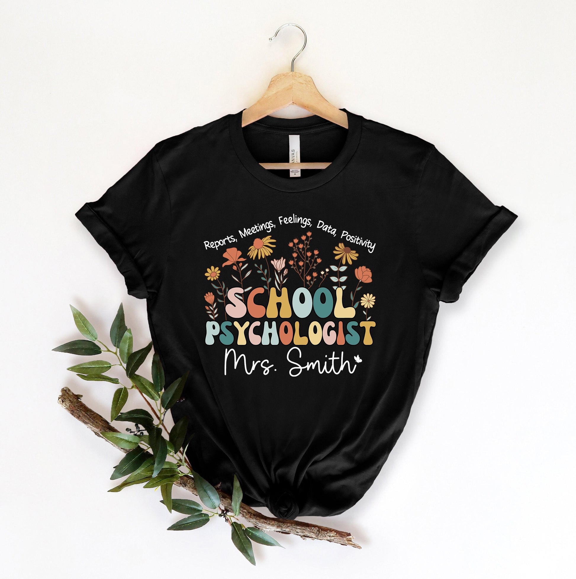 School Psychologist Shirt, Custom School Psychologist Shirt, Flower School Psychologist, School Psych Shirt, Teacher Graduation Gift