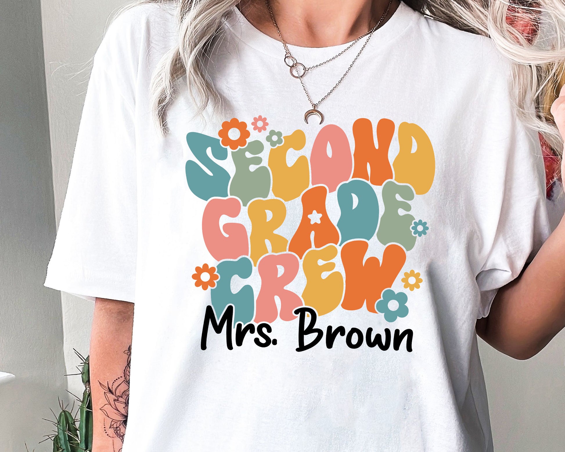 Teacher Shirt, Second Grade Teacher Shirt, Cute Second Grade Crew Shirt, Teacher 2nd Grade Shirt, Teacher Gift, Teacher Appreciation Gift