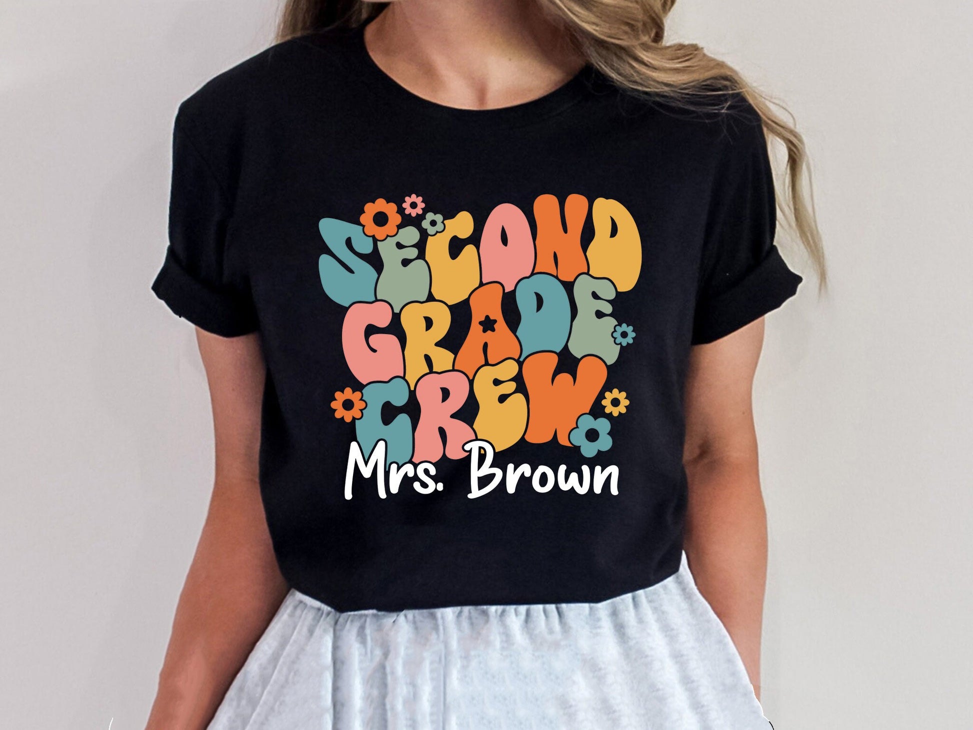 Teacher Shirt, Second Grade Teacher Shirt, Cute Second Grade Crew Shirt, Teacher 2nd Grade Shirt, Teacher Gift, Teacher Appreciation Gift