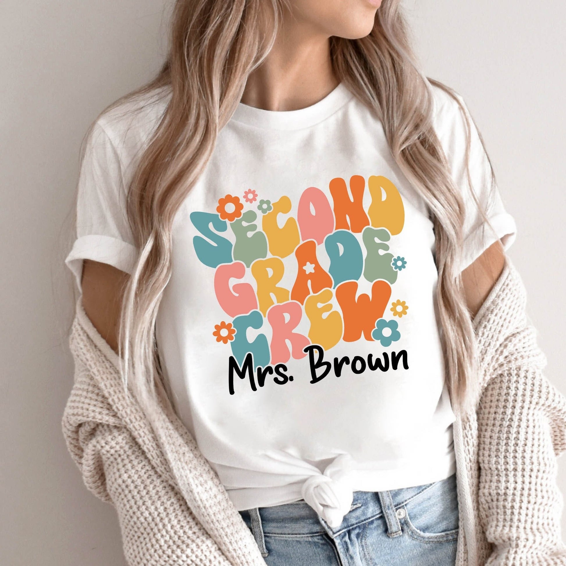 Teacher Shirt, Second Grade Teacher Shirt, Cute Second Grade Crew Shirt, Teacher 2nd Grade Shirt, Teacher Gift, Teacher Appreciation Gift