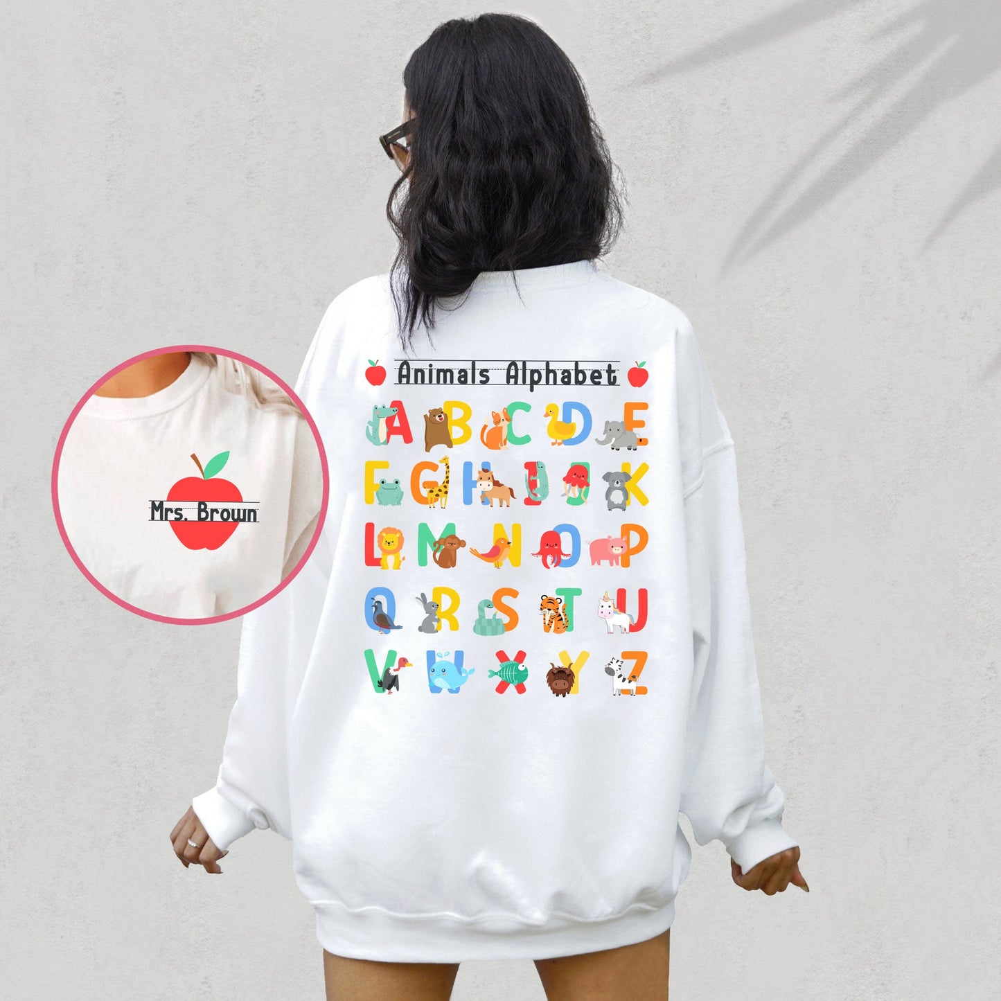 Teacher Shirt, Animals Alphabet Shirt, ABC Shirt, Back To School Shirt, Kindergarten Teacher Shirt, PreK Teacher, Teacher Appreciation Gift