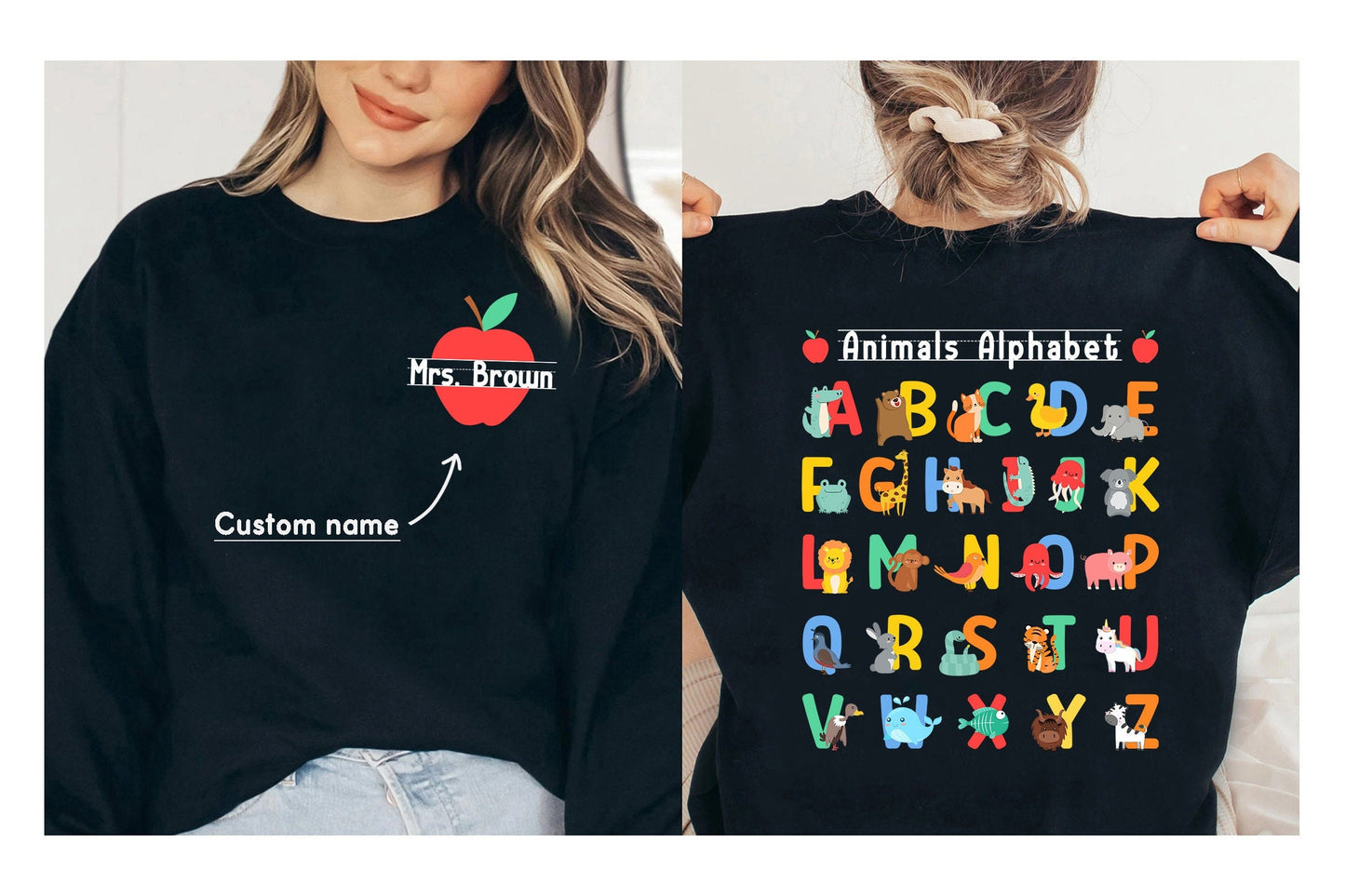 Teacher Shirt, Animals Alphabet Shirt, ABC Shirt, Back To School Shirt, Kindergarten Teacher Shirt, PreK Teacher, Teacher Appreciation Gift