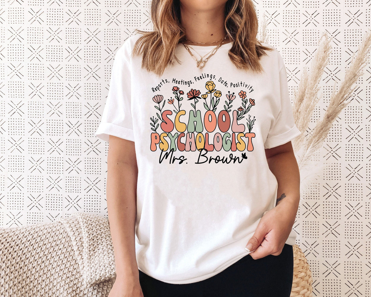 School Psychologist Shirt, Custom School Psychologist Shirt, Flower School Psychologist, School Psych Shirt, Teacher Graduation Gift