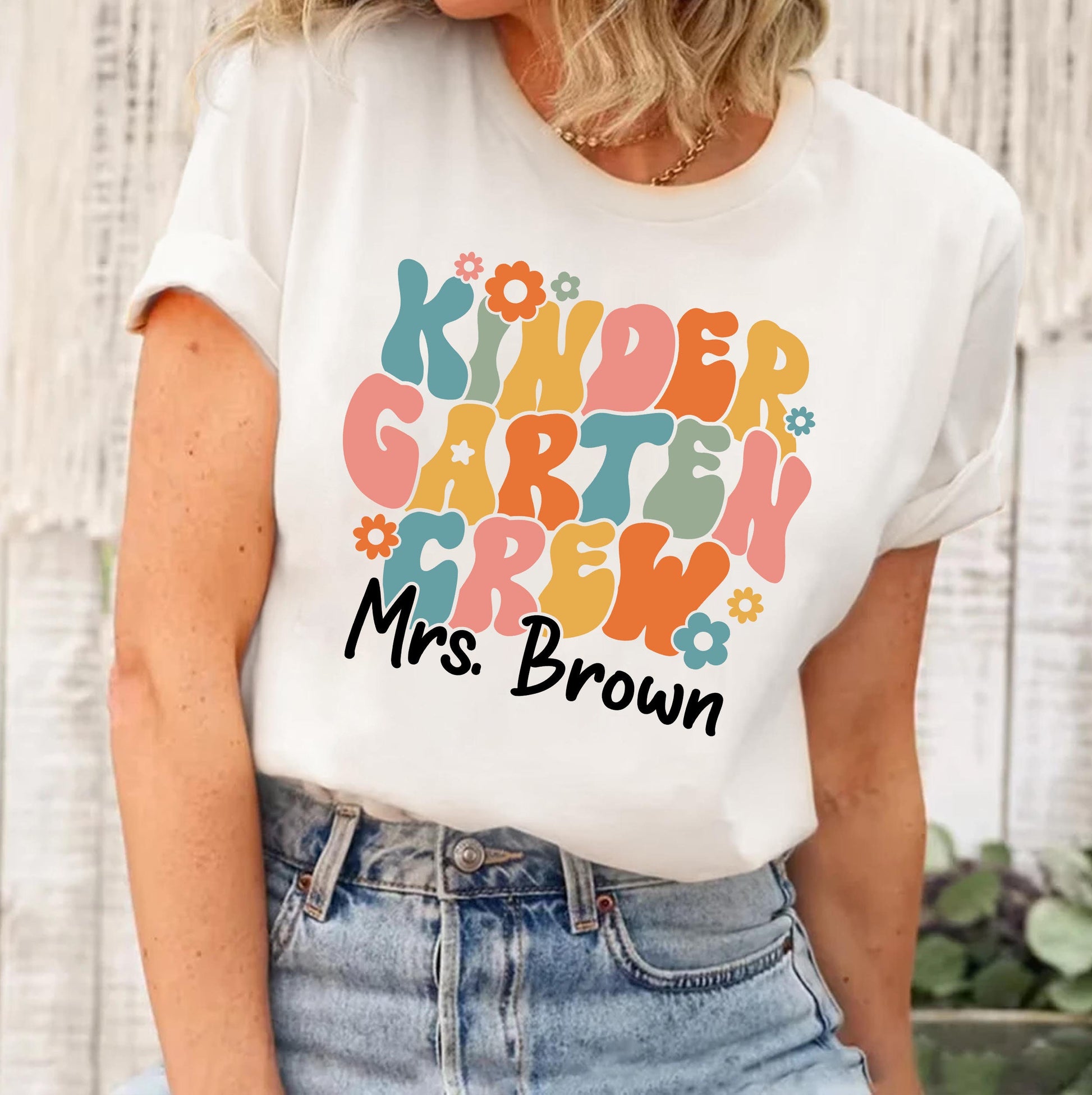Teacher Shirt, Kindergarten Teacher Shirt, Cute Kindergarten Crew Shirt, Back To School Shirt, Kindergarten Squad, Teacher Appreciation Gift