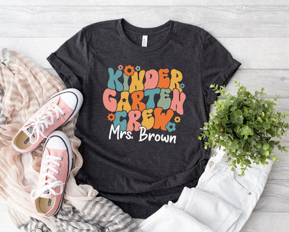 Teacher Shirt, Kindergarten Teacher Shirt, Cute Kindergarten Crew Shirt, Back To School Shirt, Kindergarten Squad, Teacher Appreciation Gift