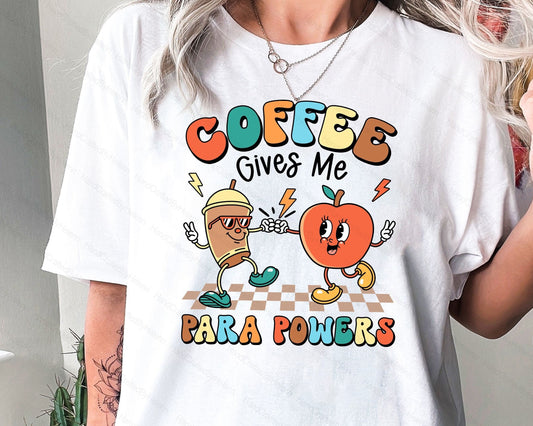 Paraprofessional Shirt, Coffee Gives Me Powers Shirt, Half Para Half Coffee, Para Squad Shirt, Teacher Aide, Para Sweatshirt, Teacher Shirt