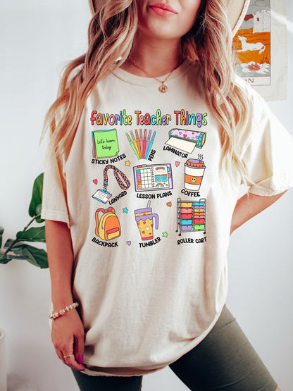 Teacher Shirt, Favorite Teacher Things Shirt, Back To School Shirt, Gift For Teacher, Kindergarten Teacher Shirt, Teacher Appreciation Gift