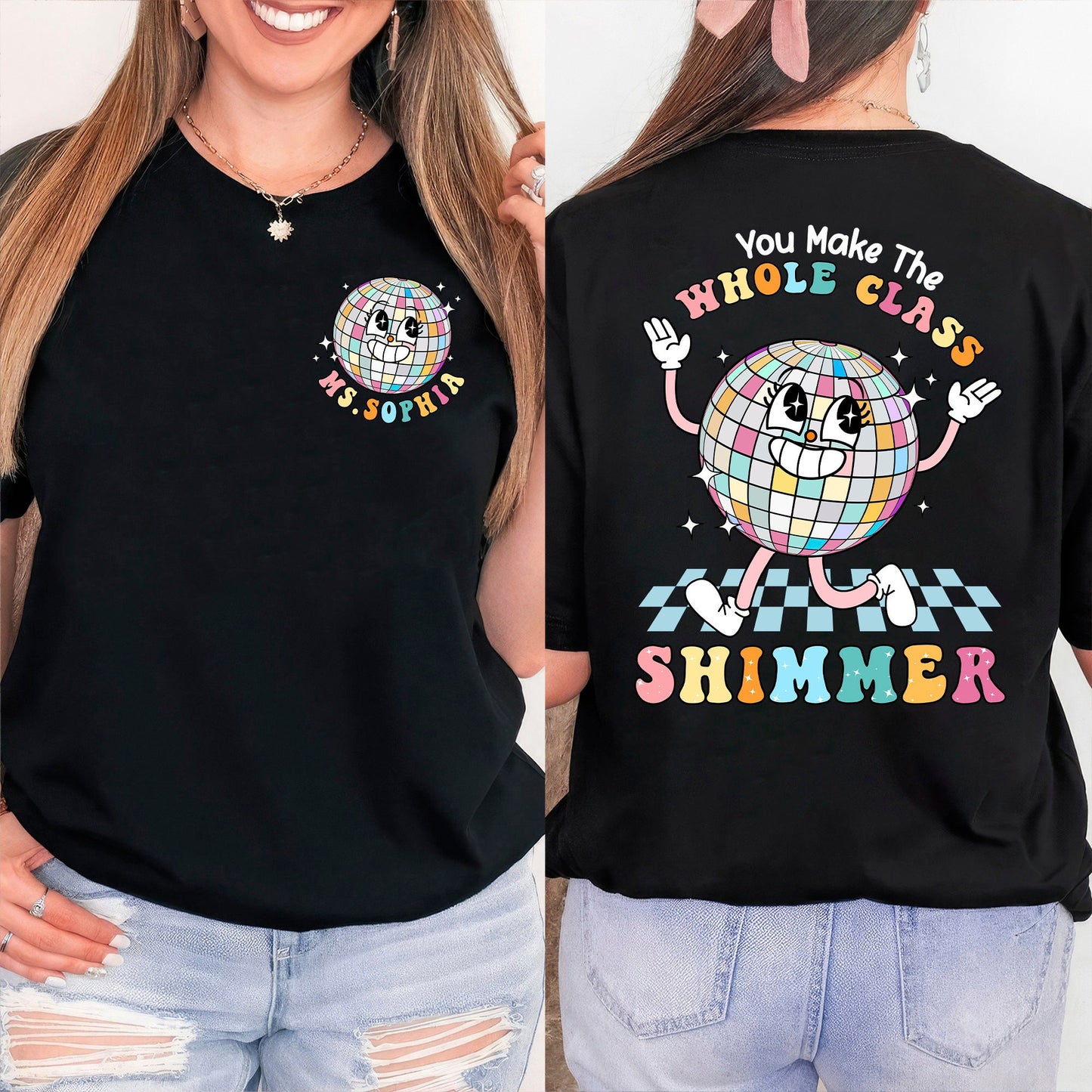 Teacher Shirt, You Make The Whole Class Shimmer, Groovy Retro Teacher Shirt, Cute Teacher Shirt, Back To School, Teacher Appreciation Gift