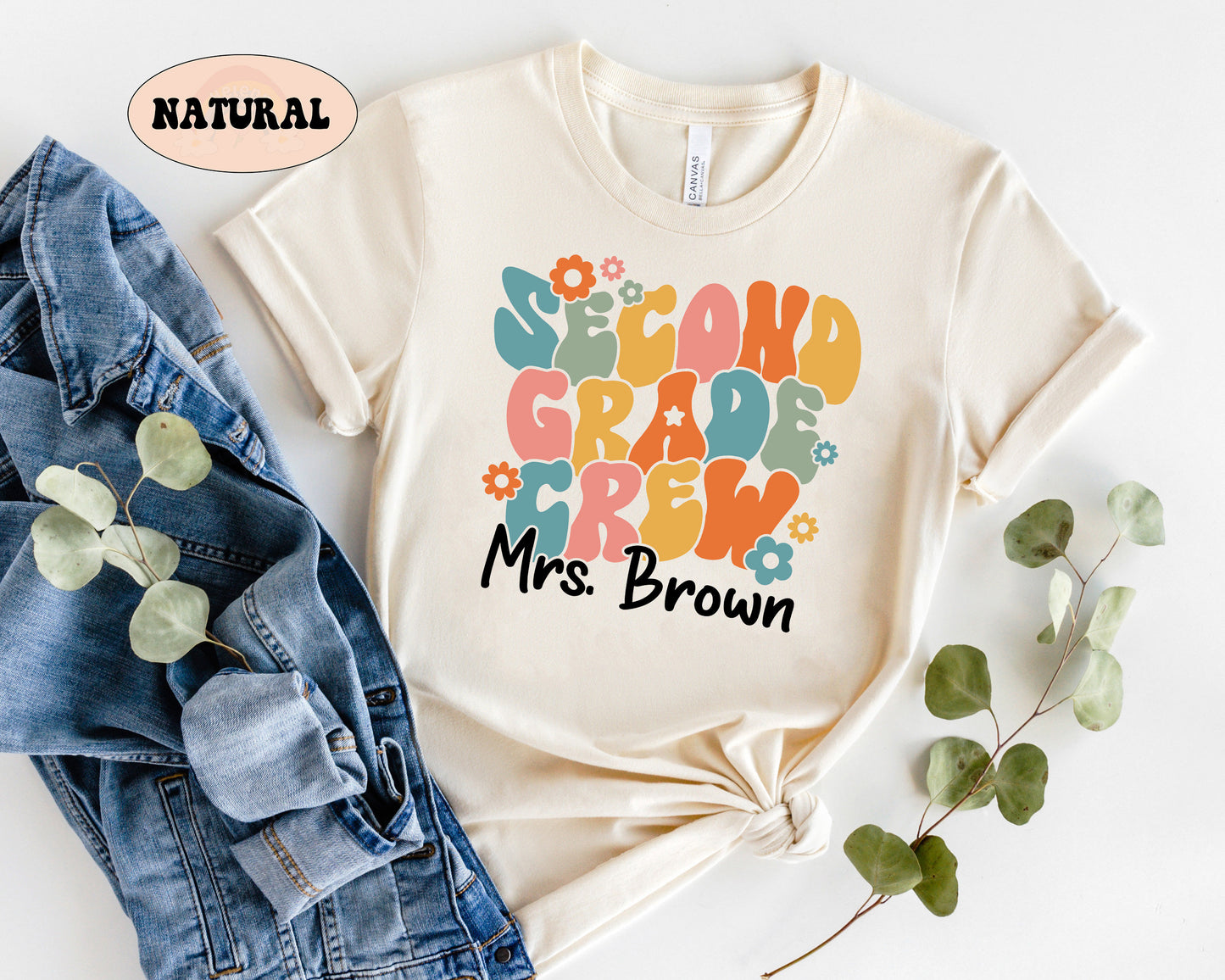 Teacher Shirt, Second Grade Teacher Shirt, Cute Second Grade Crew Shirt, Teacher 2nd Grade Shirt, Teacher Gift, Teacher Appreciation Gift