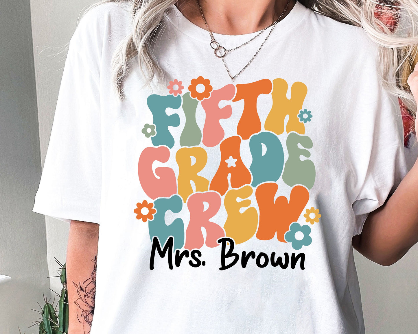 Teacher Shirt, Fifth Grade Teacher Shirt, Cute Fifth Grade Crew Shirt, Teacher 5th Grade Shirt, Teacher Gift, Teacher Appreciation Gift