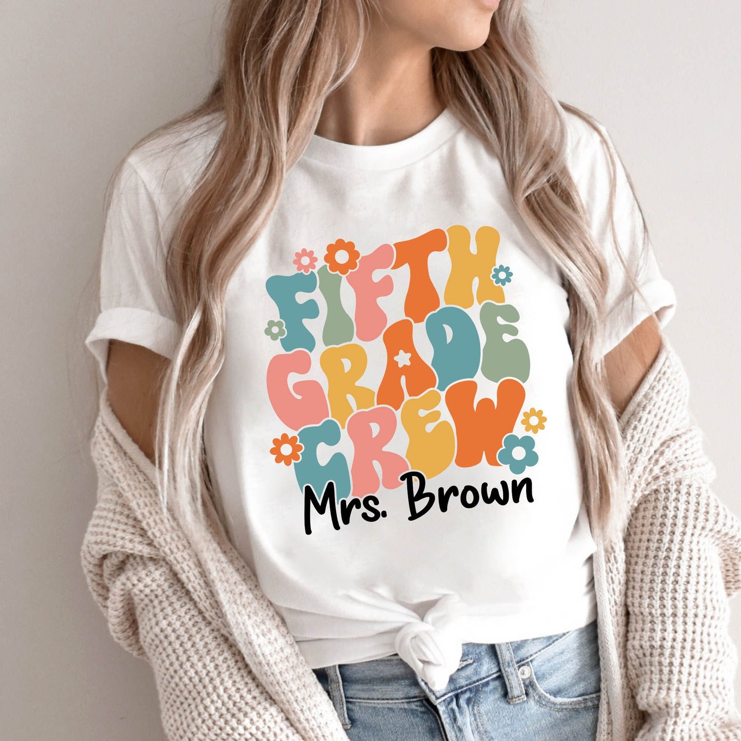 Teacher Shirt, Fifth Grade Teacher Shirt, Cute Fifth Grade Crew Shirt, Teacher 5th Grade Shirt, Teacher Gift, Teacher Appreciation Gift