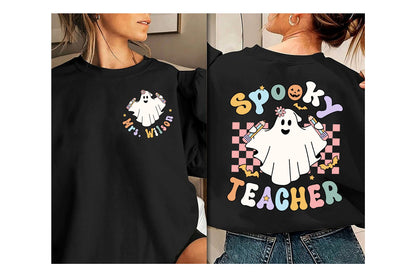 Teacher Halloween Shirt, Spooky Teacher Shirt, Custom Halloween Teacher Shirt, Halloween Shirt, Teacher Halloween Gift, Kindergarten Teacher