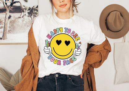 Teacher Shirt, Happy To See Your Face Shirt, Back To School Shirt, 1st Day Of School Shirt, Elementary Teacher, Teacher Appreciation Gift