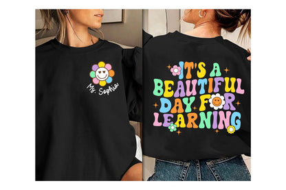 Teacher Shirt, It's A Beautiful Day For Learning Shirt, Back To School Shirt, Cute Kindergarten Teacher Shirt, Teacher Appreciation Gift