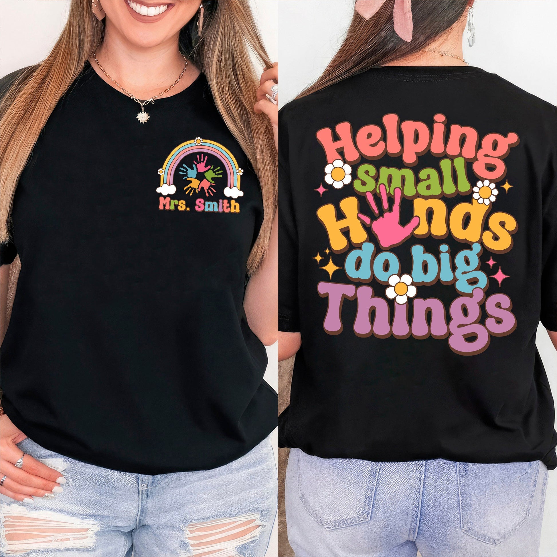 Teacher Shirt, Helping Small Hands Do Big Things Shirt, Preschool Teacher, Kindergarten Teacher, Back To School, Teacher Appreciation Gift