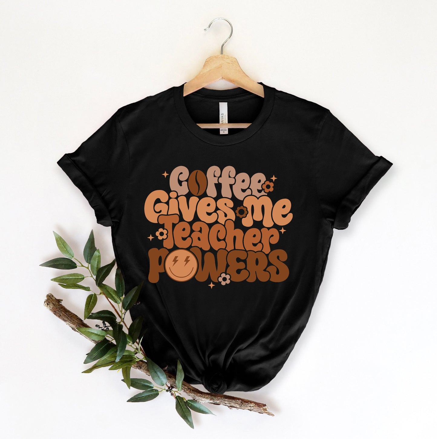 Teacher Shirt, Coffee Gives Me Teacher Powers, Half Teacher Half Coffee, Funny Teacher Shirt, Coffee Teacher, Teacher Appreciation Gift