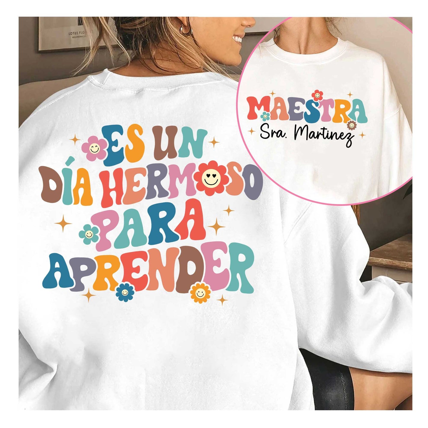 Teacher Shirt, Personalized Maestra Shirt, It's A Beautiful Day For Learning, Bilingual Teacher Shirt, Maestra Bilingual, Bilingual Gift