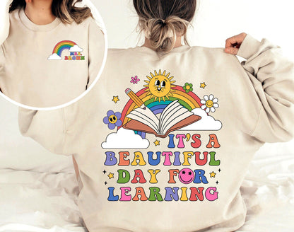Teacher Shirt, Personalized Teacher Shirt, It's A Beautiful Day For Learning Shirt, Cute Elementary Teacher Shirt, Teacher Appreciation Gift