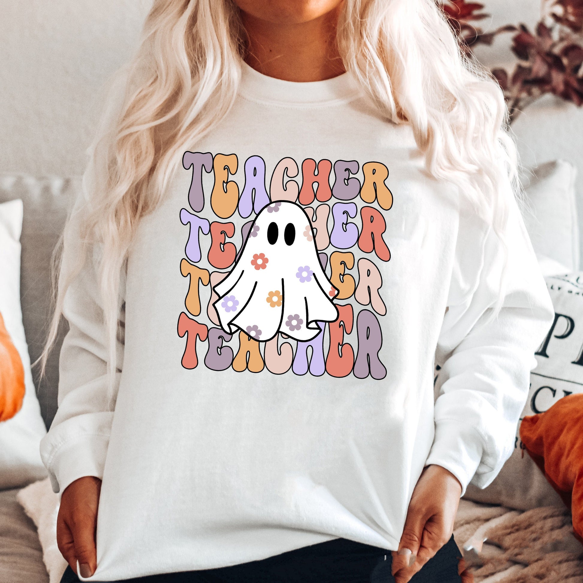Teacher Halloween Shirt, Spooky Teacher Shirt, Retro Halloween Teacher, Halloween Shirt, Teacher Halloween Gift, Kindergarten Teacher Shirt