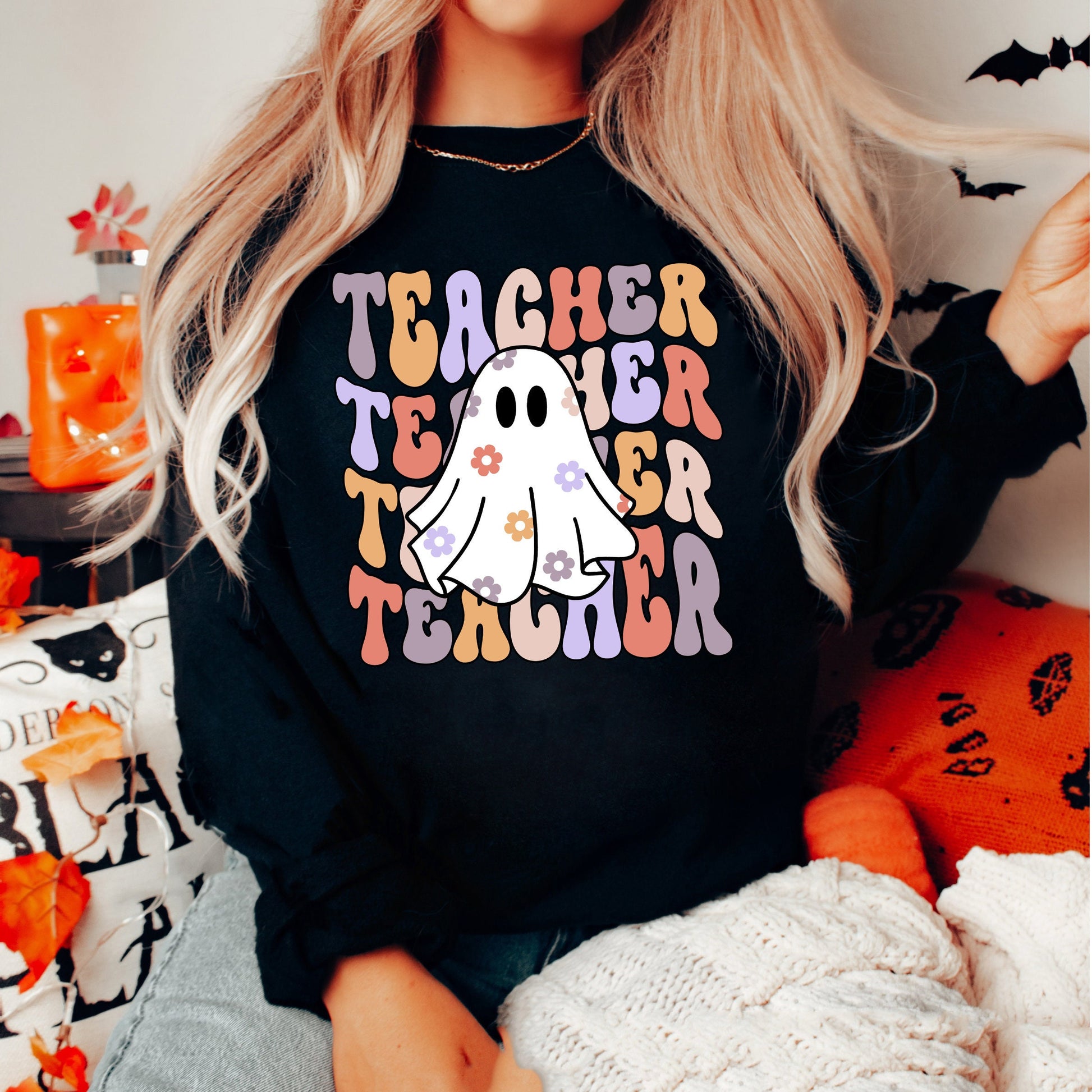 Teacher Halloween Shirt, Spooky Teacher Shirt, Retro Halloween Teacher, Halloween Shirt, Teacher Halloween Gift, Kindergarten Teacher Shirt