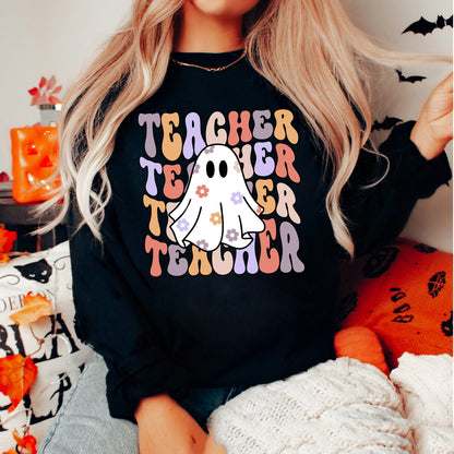 Teacher Halloween Shirt, Spooky Teacher Shirt, Retro Halloween Teacher, Halloween Shirt, Teacher Halloween Gift, Kindergarten Teacher Shirt