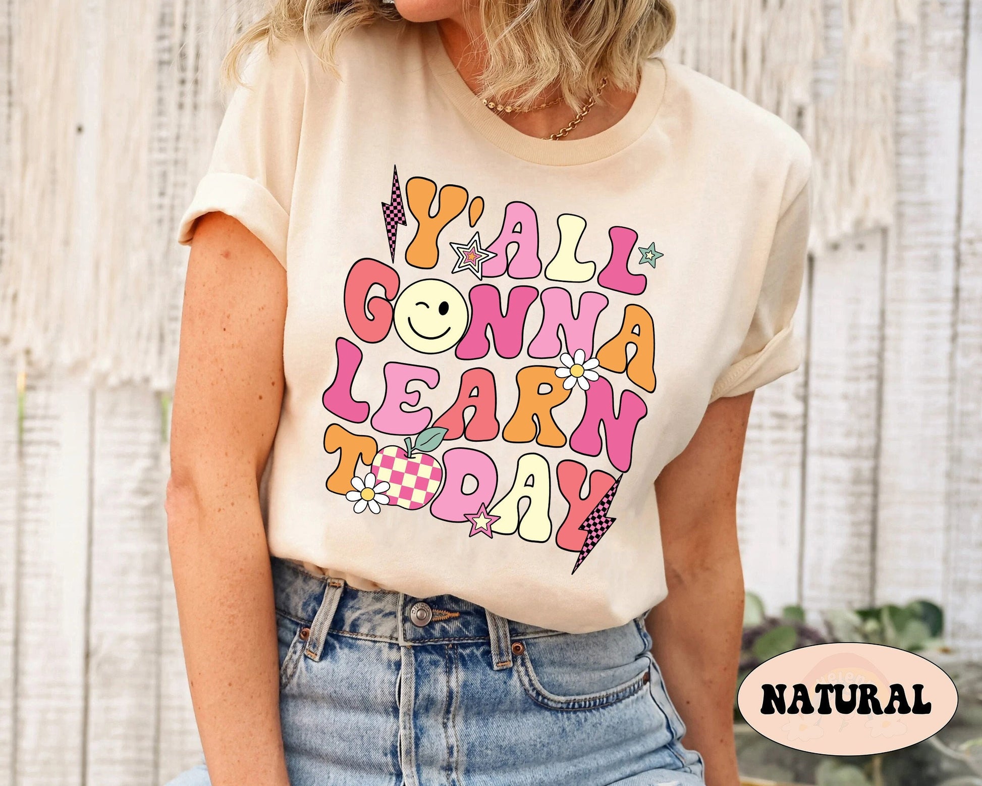 Teacher Shirt, Y'all Gonna Learn Today, Custom Teacher Shirt, Back To School, Retro Teacher, Kindergarten Teacher, Teacher Appreciation Gift